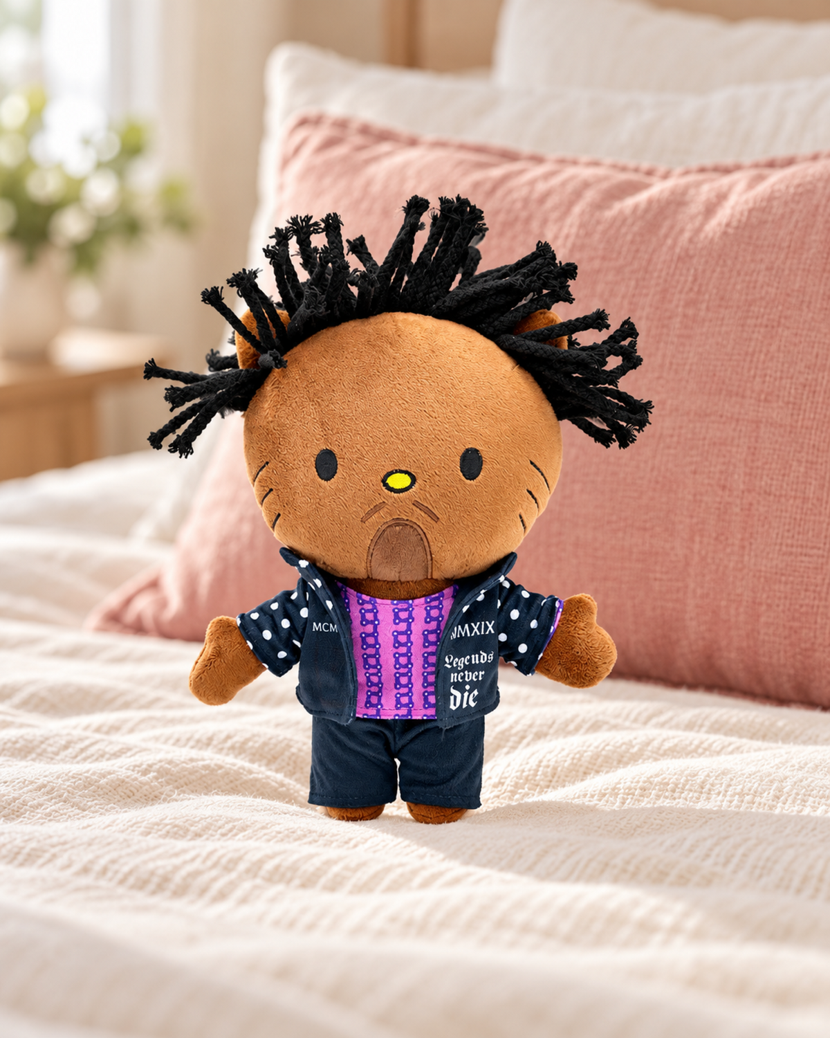 Juice Wrld x Hello Kitty Plush — Legends Never Die — styled scene 1