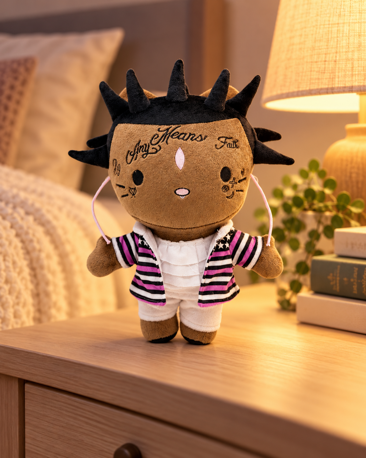 Lil Uzi Vert x Hello Kitty Plush — Purple Stripe Jacket — styled scene 2