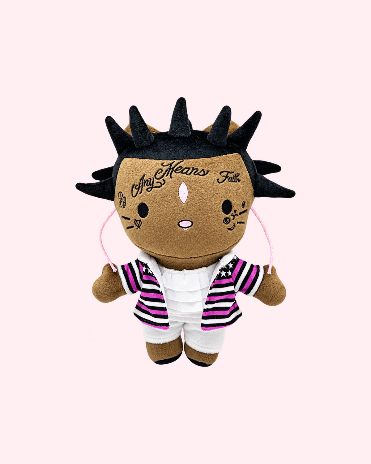 Lil Uzi Vert x Hello Kitty Plush — Purple Stripe Jacket — front view