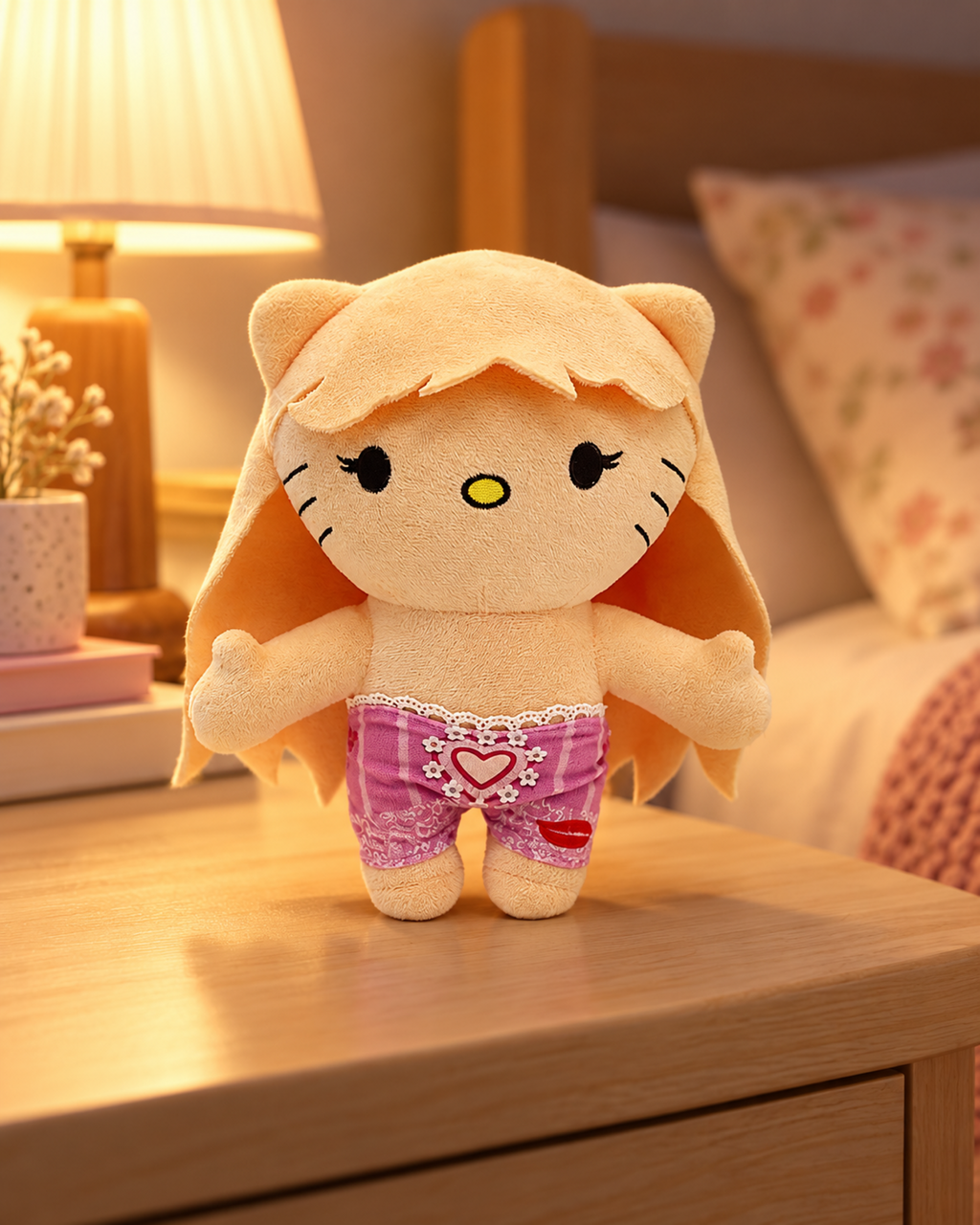 Sabrina Carpenter x Hello Kitty Plush — Pink Shorts — styled scene 2