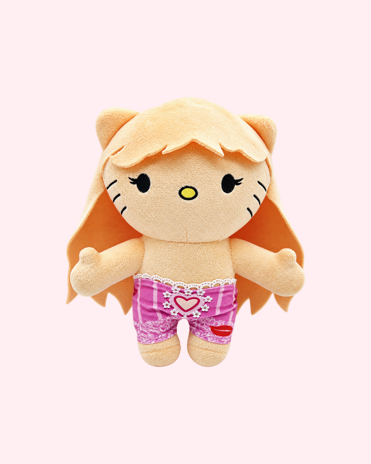 Sabrina Carpenter x Hello Kitty Plush — Pink Shorts — front view