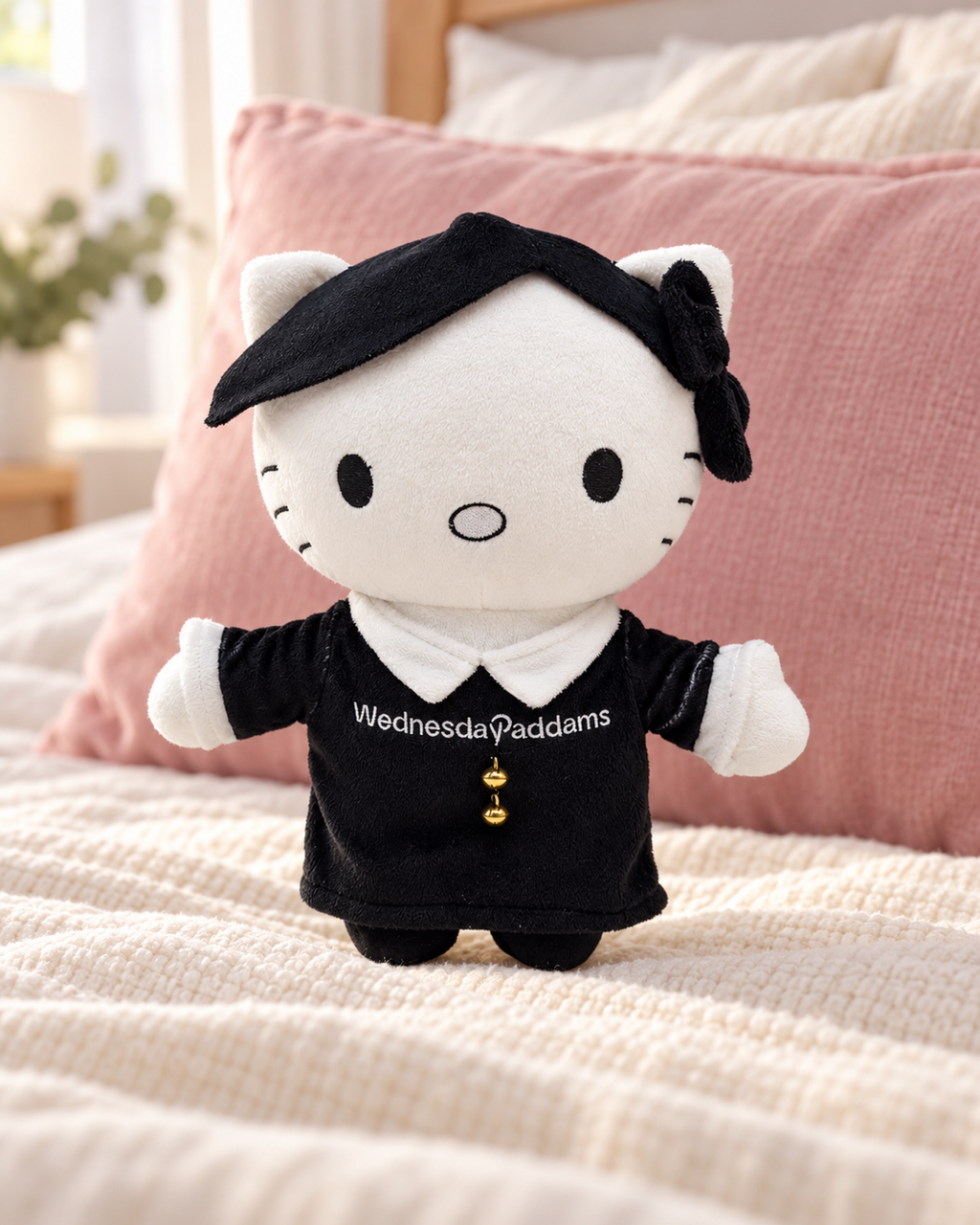 Wednesday x Hello Kitty Plush — styled scene 1