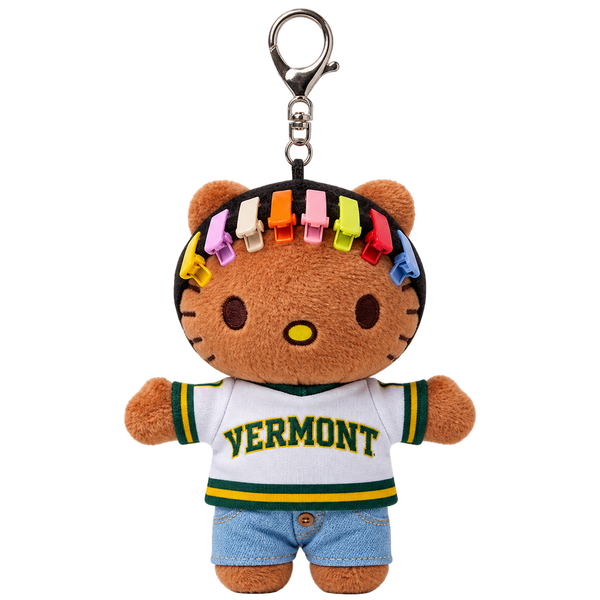 Vermont plush keychain with silver clasp